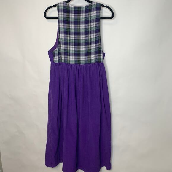 Cottagecore Purple Plaid Babydoll Dress Sz Medium - Picture 6 of 10